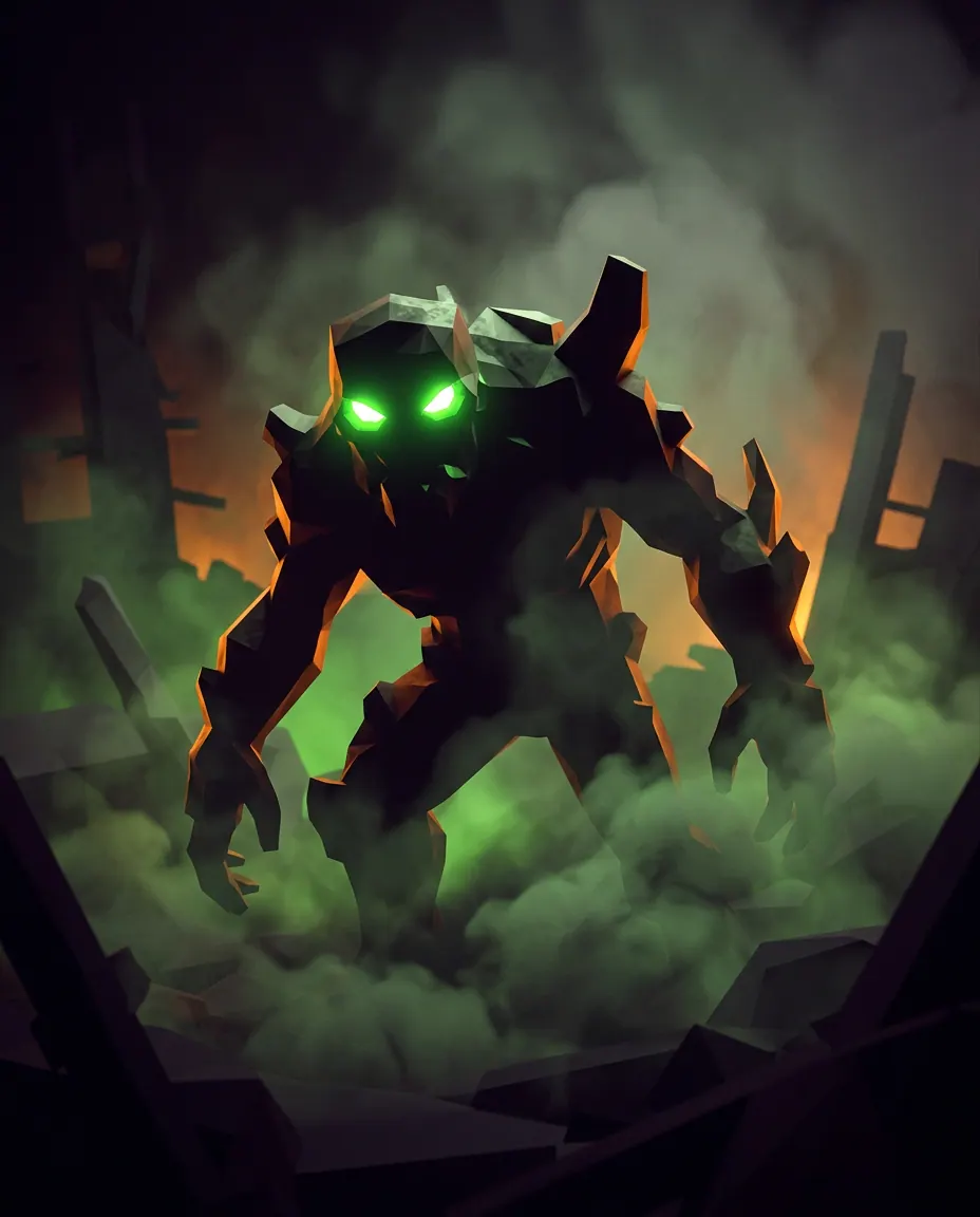 Mutated creature lurking in toxic fog